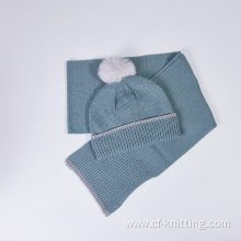 Women knitted beanie and scarf set